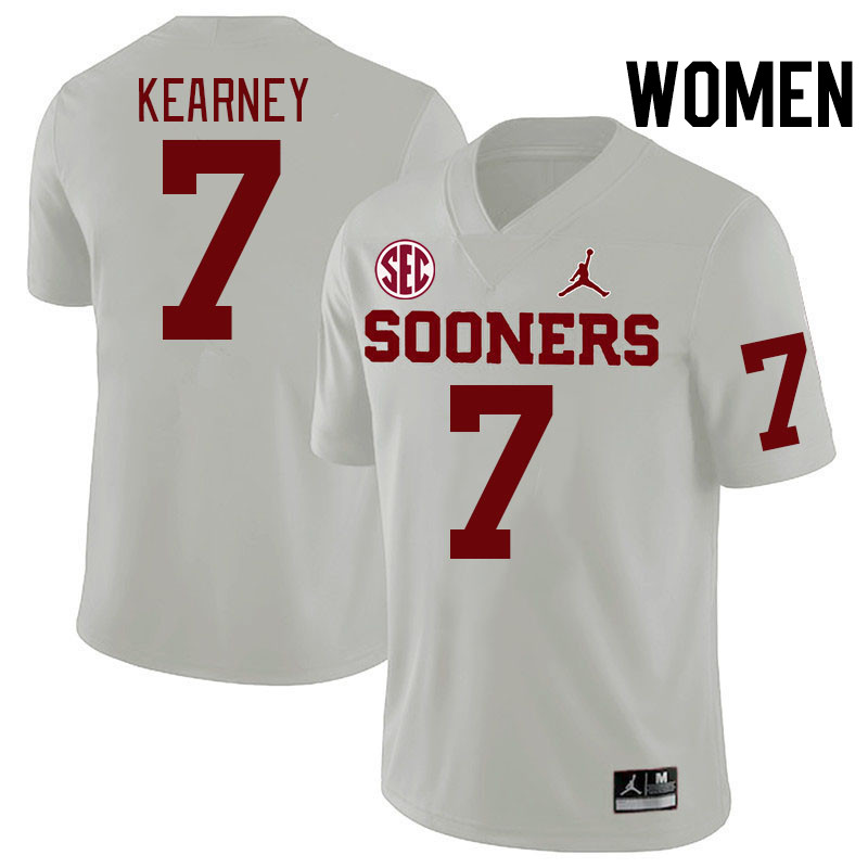 Women #7 Zion Kearney Oklahoma Sooners 2024 SEC Conference College Football Jerseys-White